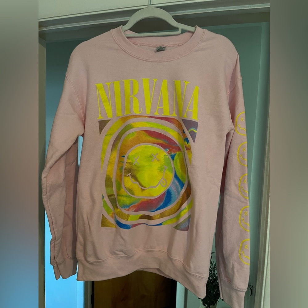 Pink Gildan Nirvana Sweatshirt